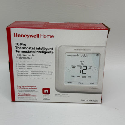 New Honeywell T6 Pro Hawa Square White Thermostat TH6220WF2006/U