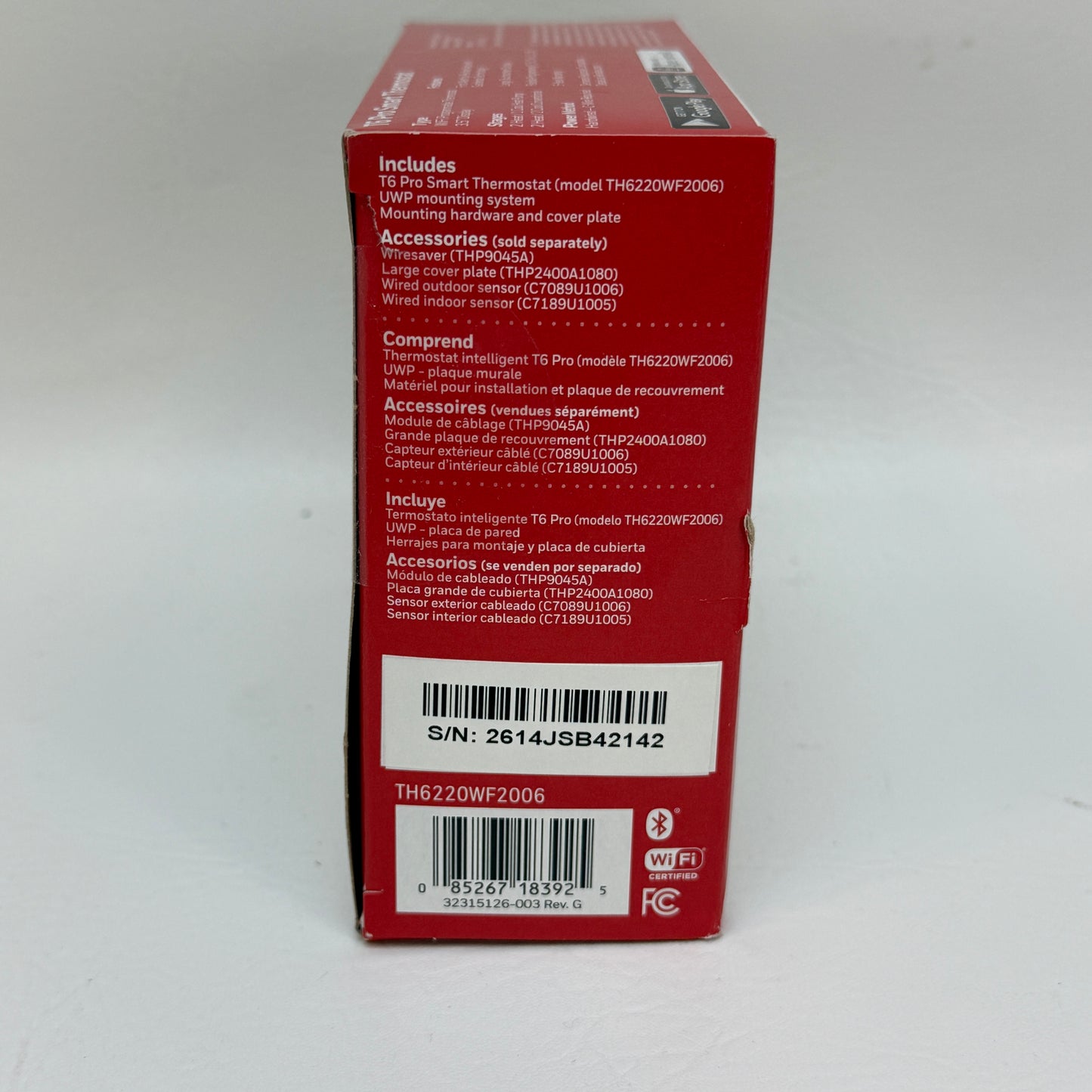 New Honeywell T6 Pro Hawa Square White Thermostat TH6220WF2006/U