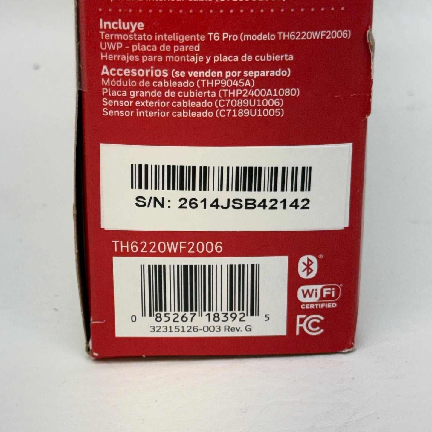 New Honeywell T6 Pro Hawa Square White Thermostat TH6220WF2006/U