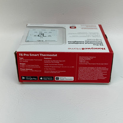New Honeywell T6 Pro Hawa Square White Thermostat TH6220WF2006/U