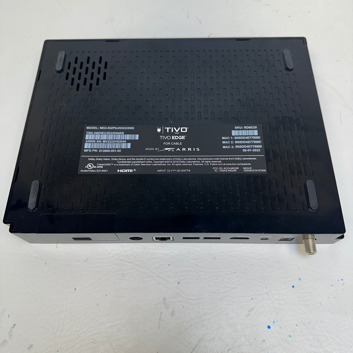 Tivo Edge DVR & Streaming Player Black MG3-R/ZP0J/0322/2000