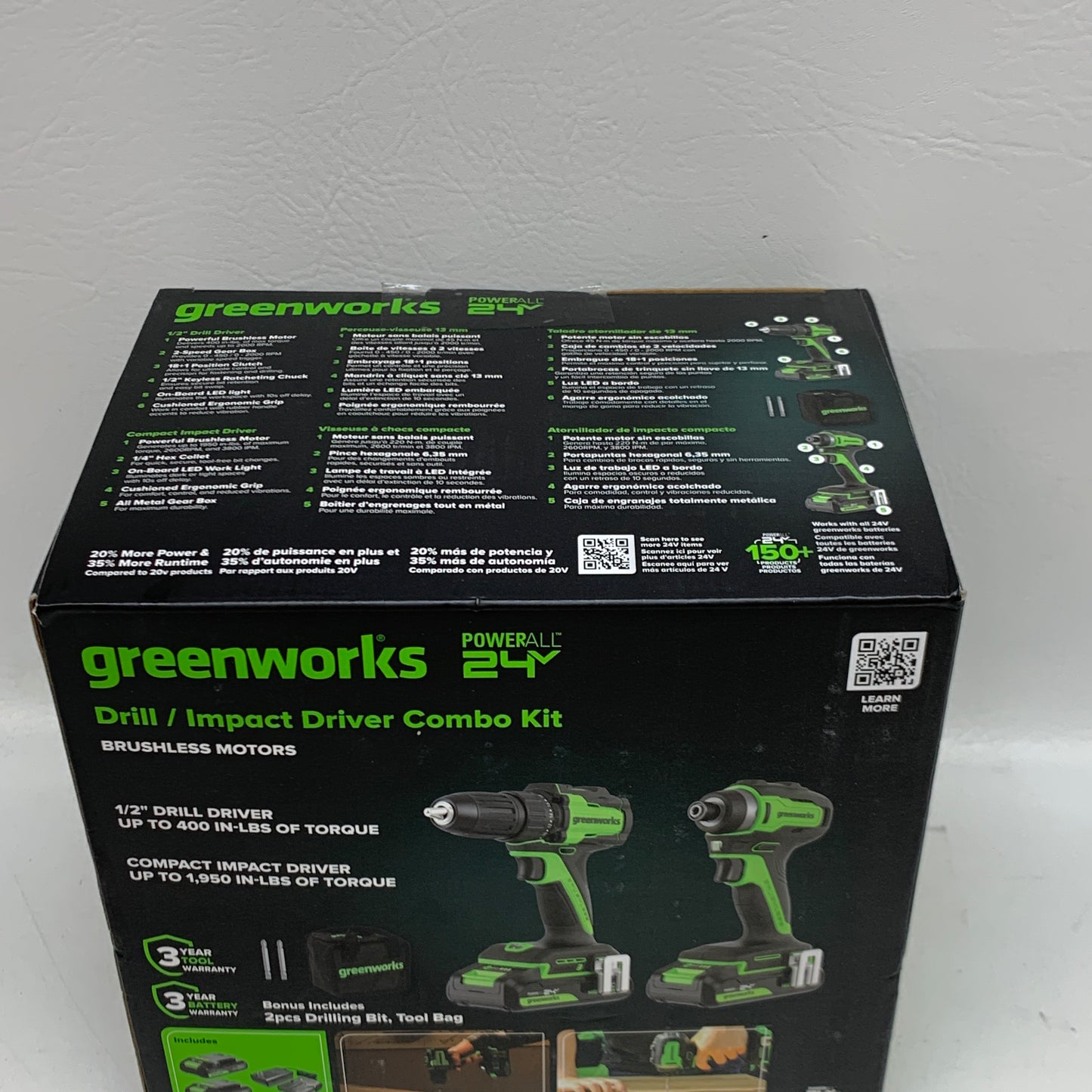 New Greenworks 24V Brushless Drill & Impact Driver Combo Kit