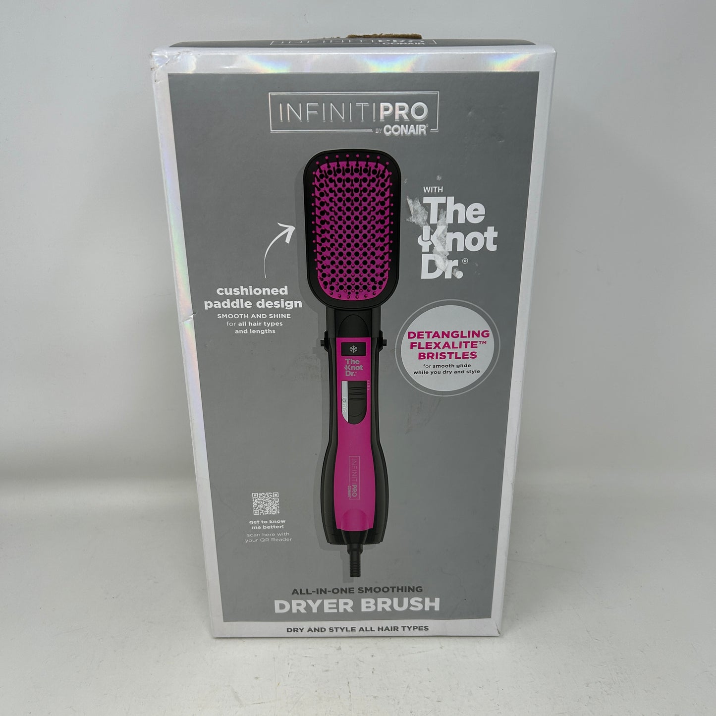 Conair Infiniti Pro The Knot Dr. All-in-One Smoothing Dryer Brush Frizz Defense