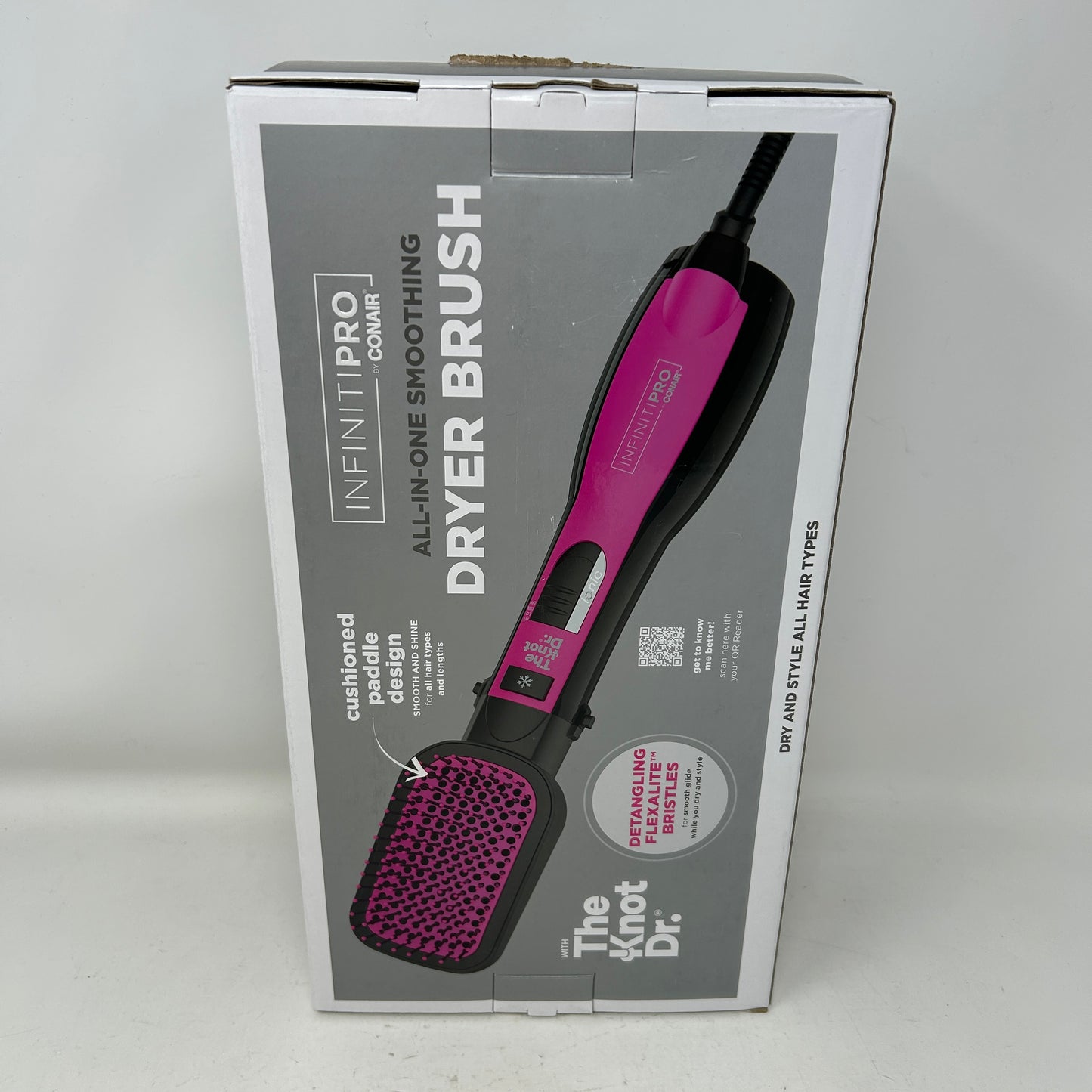 Conair Infiniti Pro The Knot Dr. All-in-One Smoothing Dryer Brush Frizz Defense