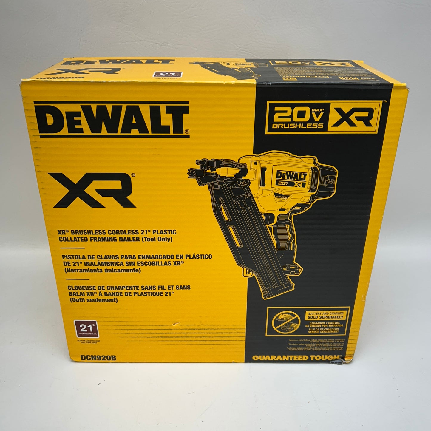 New DeWALT DCN920B 20V MAX Brushless 21° Cordless Framing Nailer Gun