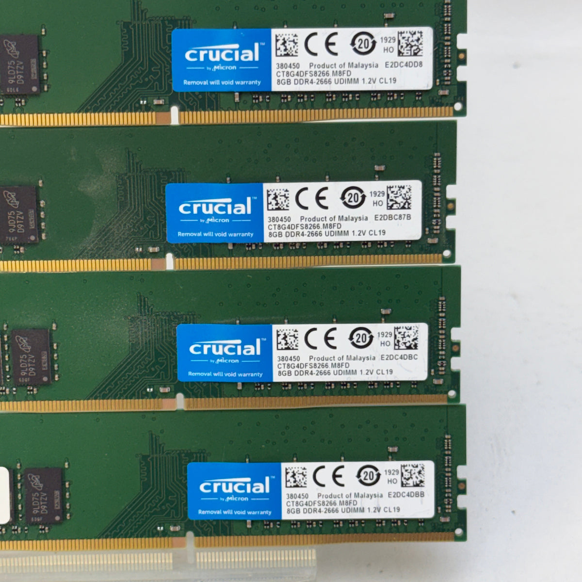 Crucial DDR4-2666 UDIMM 1.2V CL19 32GB (4x8GB) RAM DDR4 2666MHz CT8G4DFS8266