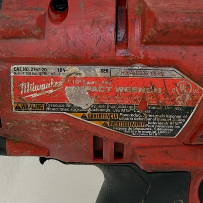 Milwaukee 2767-20 M18 18V 1/2" Square Ring Impact Wrench