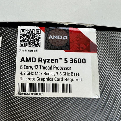 AMD Ryzen 5 3600 3.6 GHz 6 Core 100-100000031BOX 12 Thread AM4 w/ CPU Cooler
