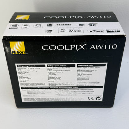 Nikon Coolpix AW110 16.0MP Orange Compact Digital