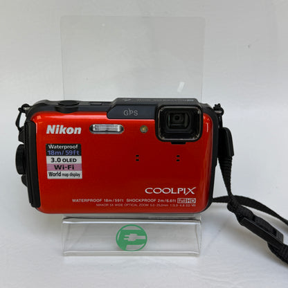 Nikon Coolpix AW110 16.0MP Orange Compact Digital