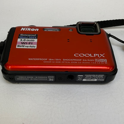 Nikon Coolpix AW110 16.0MP Orange Compact Digital