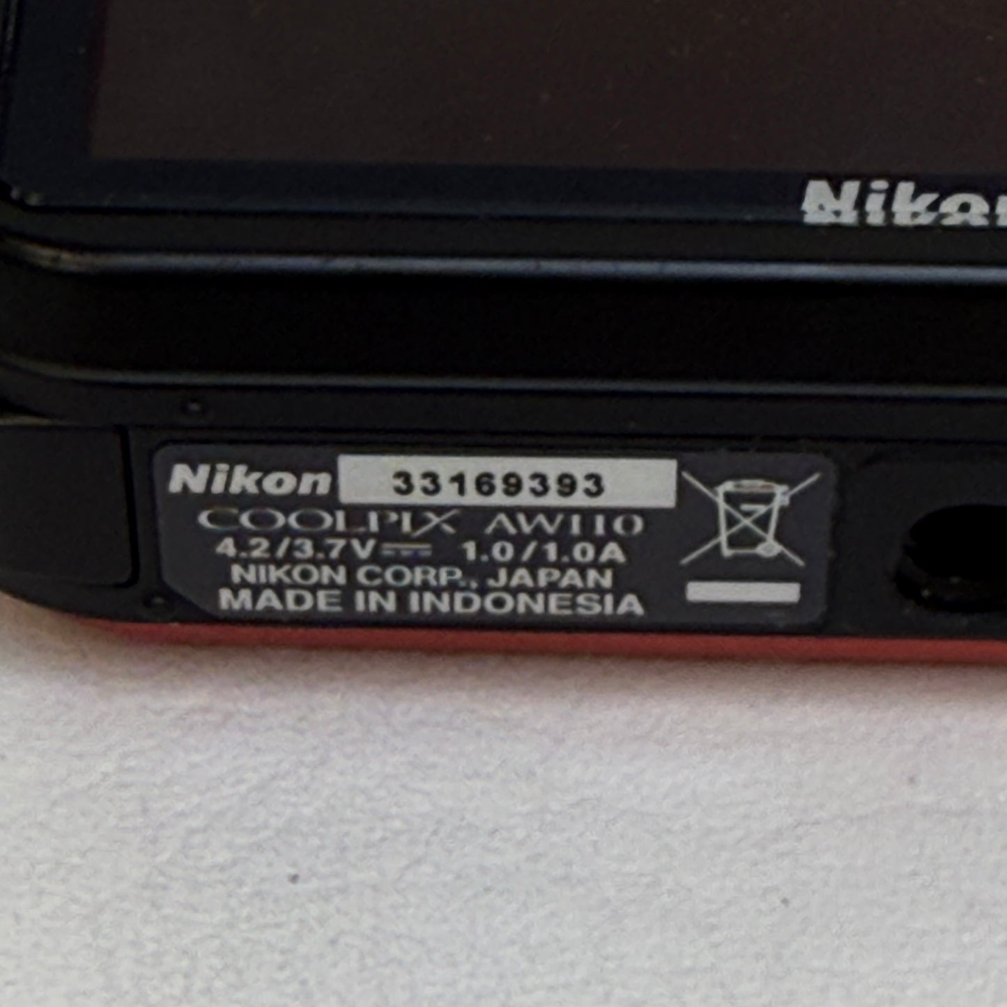 Nikon Coolpix AW110 16.0MP Orange Compact Digital