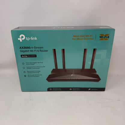 New TP-Link Archer Dual Band WiFi 6 AX3000 Mesh WiFi Router