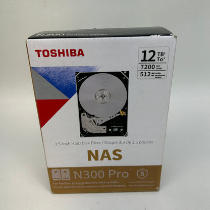 New Toshiba 3.5" N300 Pro 12TB SATA III 6Gbps 7200RPM HDD HDWG51CXZSTB