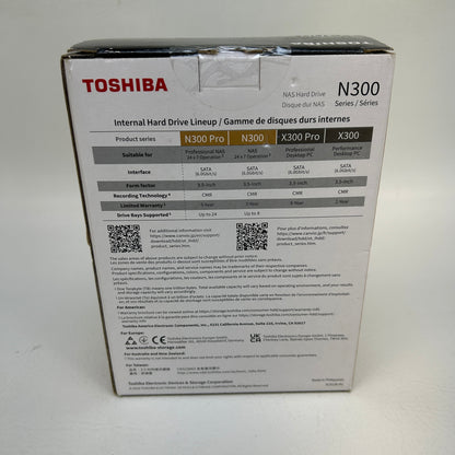 New Toshiba 3.5" N300 Pro 12TB SATA III 6Gbps 7200RPM HDD HDWG51CXZSTB