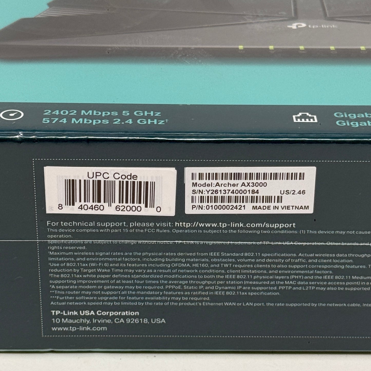 New TP-Link Archer Dual Band WiFi 6 AX3000 Mesh WiFi Router