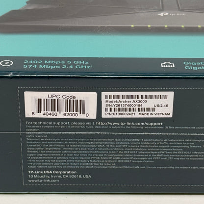New TP-Link Archer Dual Band WiFi 6 AX3000 Mesh WiFi Router