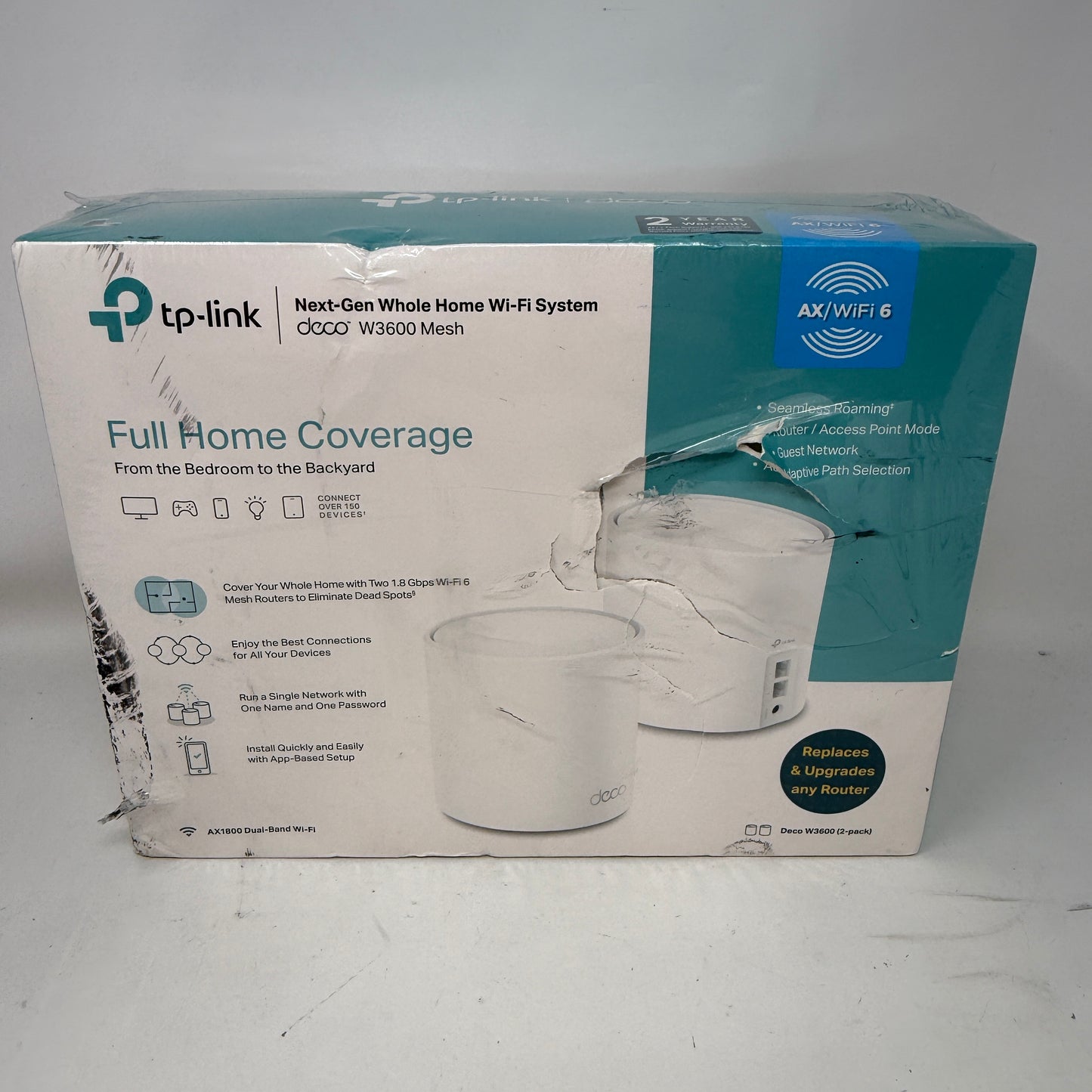 New TP-Link Deco Dual Band WiFi 6 W3600 Whole Home Mesh Wi-Fi System