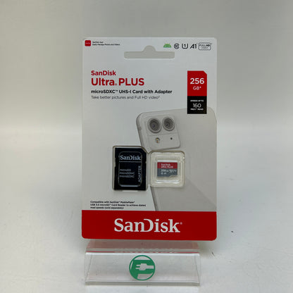 New SanDisk Ultra Plus 256GB MicroSDXC Card UHS-I 160MB/s SDSQUBL-256G 