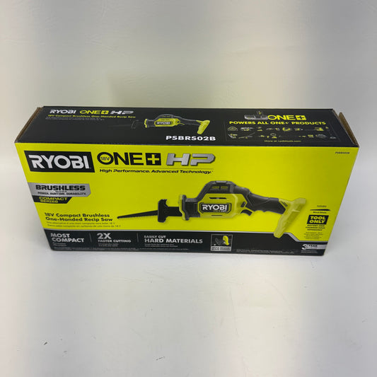 New Ryobi ONE+ HP 18VCompact Brushless One-Handed Reciprocating Saw Tool Only