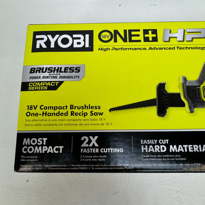 New Ryobi ONE+ HP 18VCompact Brushless One-Handed Reciprocating Saw Tool Only