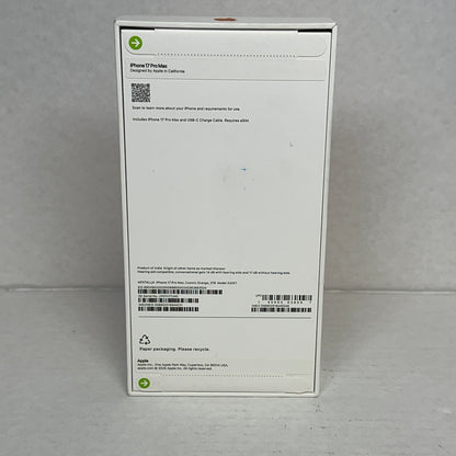 New Factory Unlocked Apple iPhone 17 Pro Max 2TB Cosmic Orange MFXT4LL/A