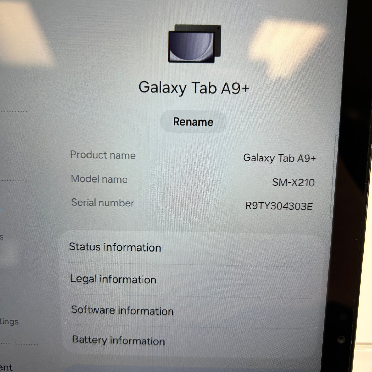 WiFi Only Samsung Galaxy Tab A9 Plus 11.0" 64GB Black SM-X210