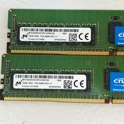 Micron 32GB Kit (2x16GB) DDR4 2666MHz PC4-2666V RAM 