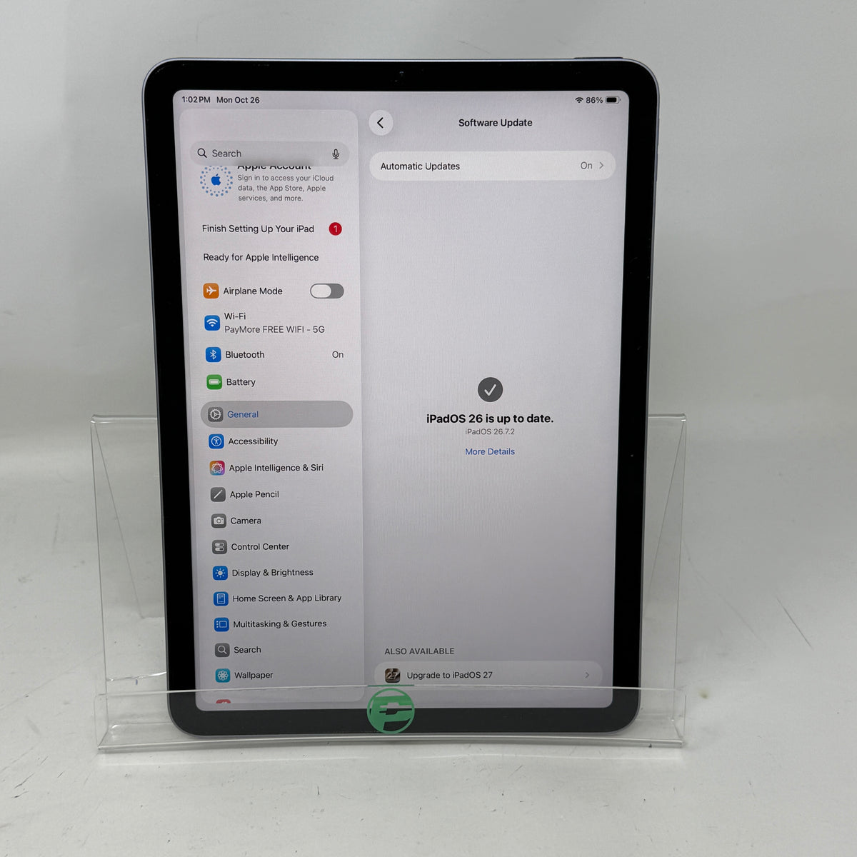 WiFi Only Apple iPad Air 5th Gen 64GB Purple MME23FD/A