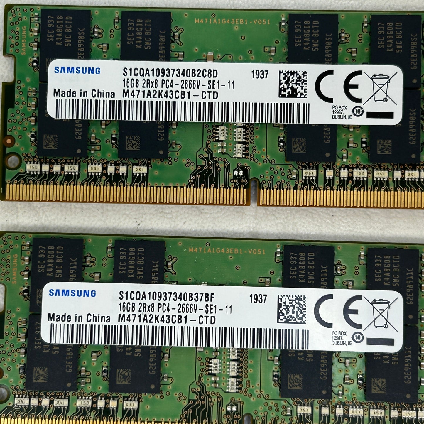 Samsung 32GB Kit (2x16GB) DDR4 2666MHz PC4-2666V Laptop RAM