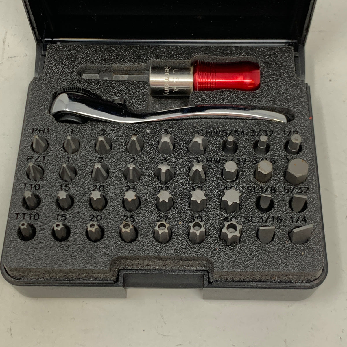 Matco Tools SBIT38A 1/4" Drive 38-Piece Mini Ratchet and Bit Set
