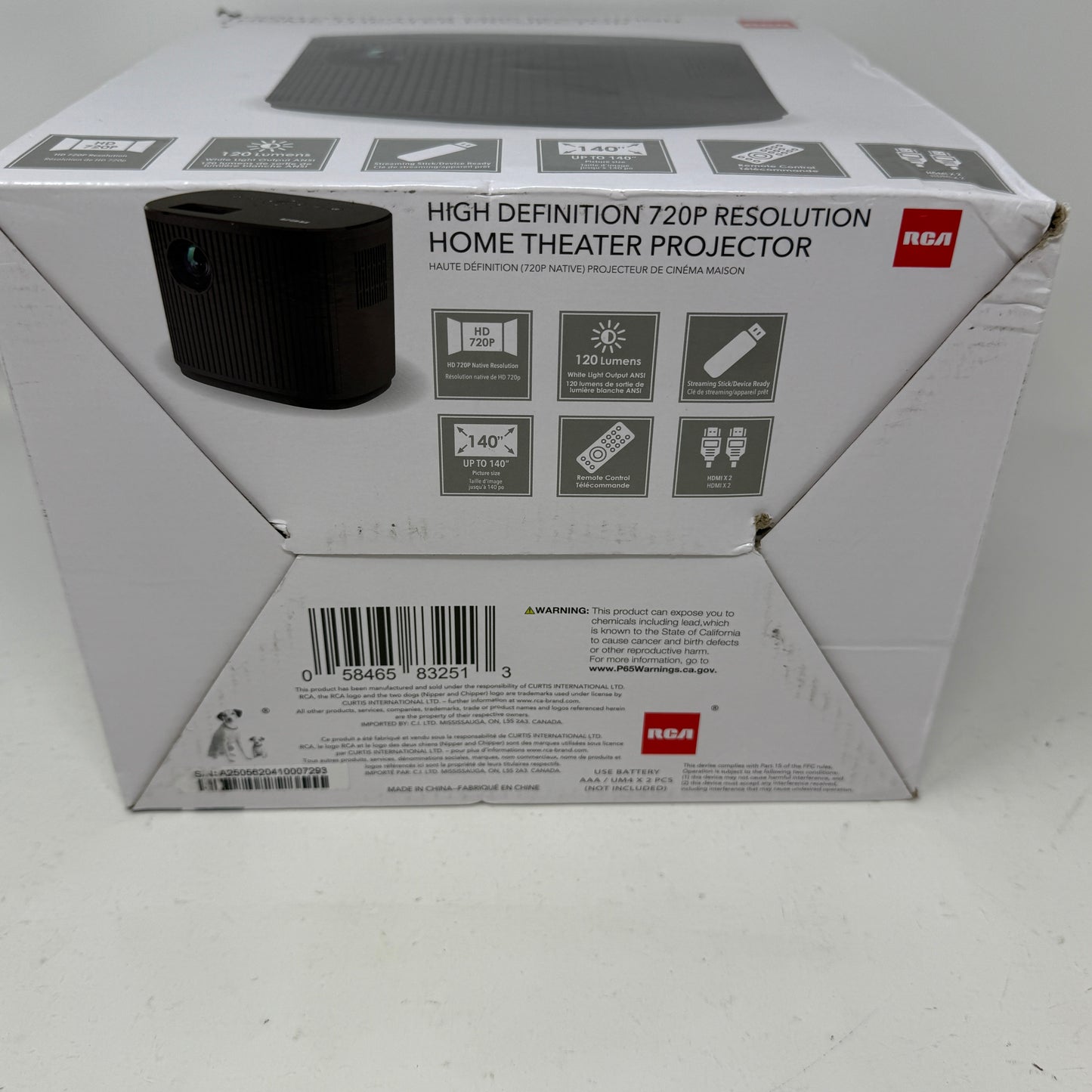 New RCA 720P Home Theater projector RPJ181