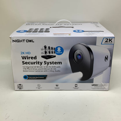 New Night Owl 2K HD Wired Security System 8 Cameras 12CH DVR 1TB 2-Way Audio