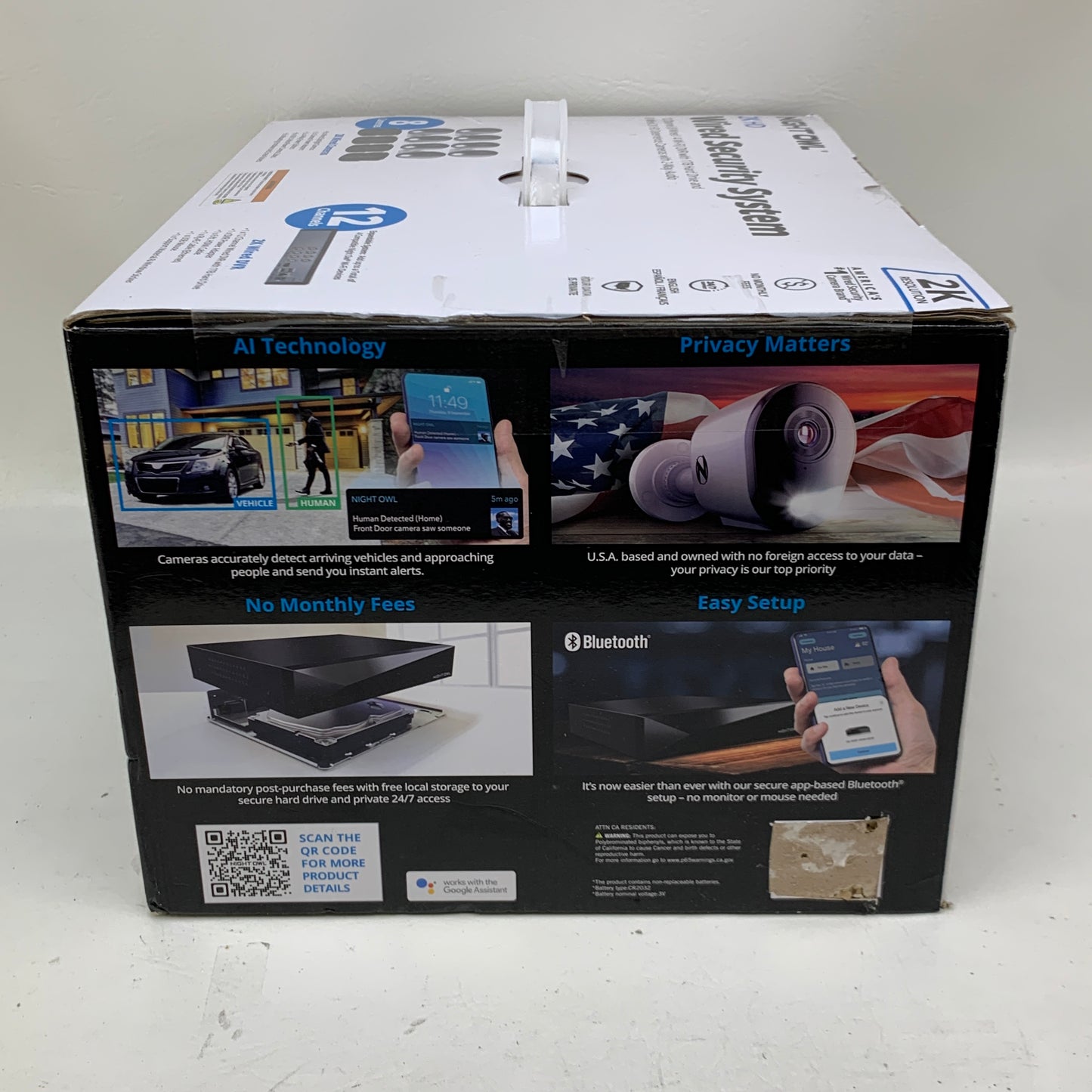 New Night Owl 2K HD Wired Security System 8 Cameras 12CH DVR 1TB 2-Way Audio
