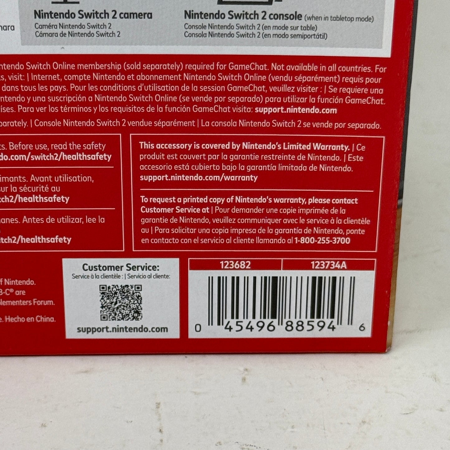 New Nintendo Switch 2 Camera Black 123734A