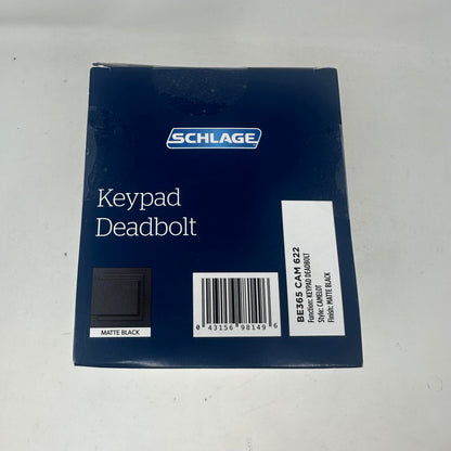 New Schlage BE365 CAM 622 Electronic Keypad Single Cylinder Deadbolt 981496