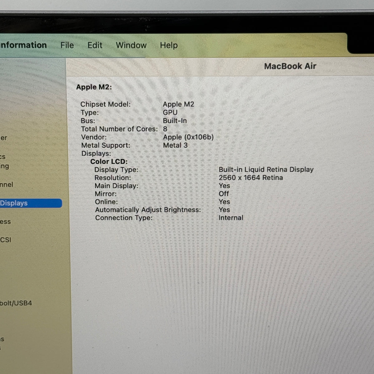 2022 Apple MacBook Air 13.6" M2 8C GPU 3.5GHz 8GB RAM 256GB SSD MLXW3LL/A