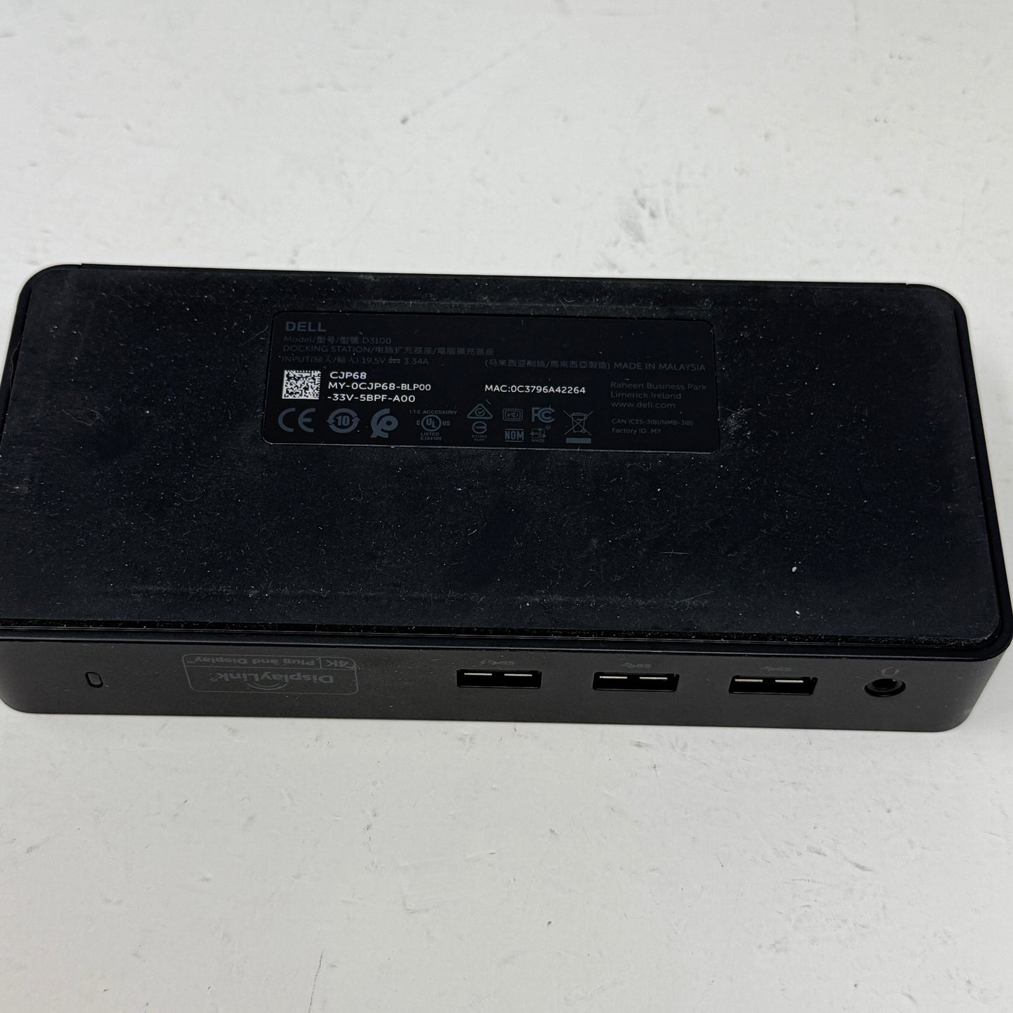 Dell USB 3.0 Ultra HD/4K Triple Display Docking Station D3100