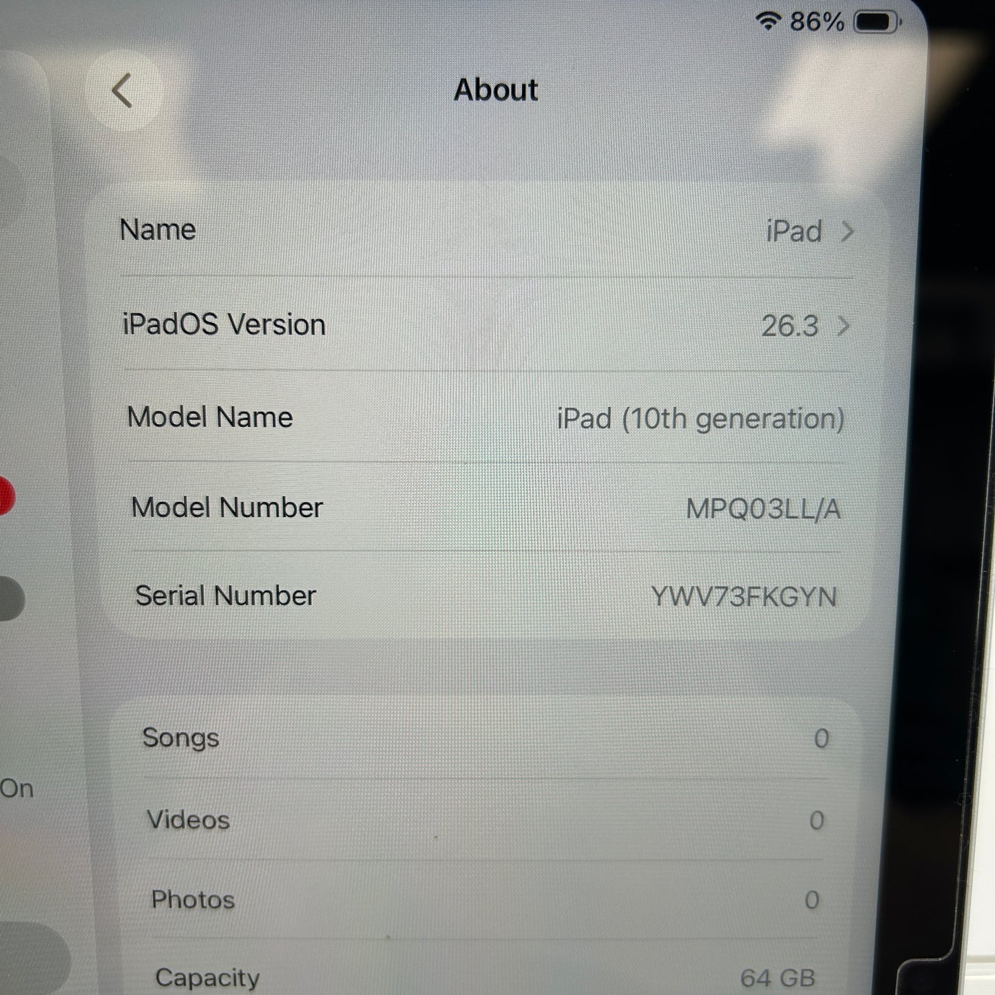 WiFi Only Apple iPad 10th Gen 64GB Silver MPQ03LL/A