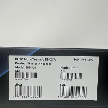 Yealink BH70 Mono Teams Bluetooth Headset  Black SM-R530NZ