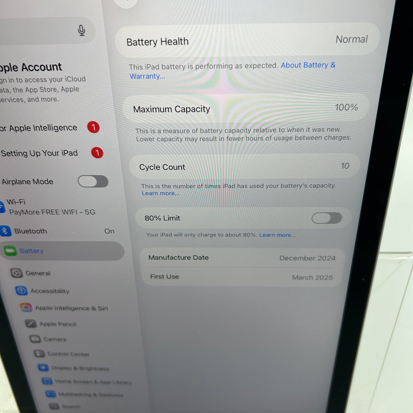 WiFi Only Apple iPad Air 11" M2 128GB Space Gray MUWC3LL/A