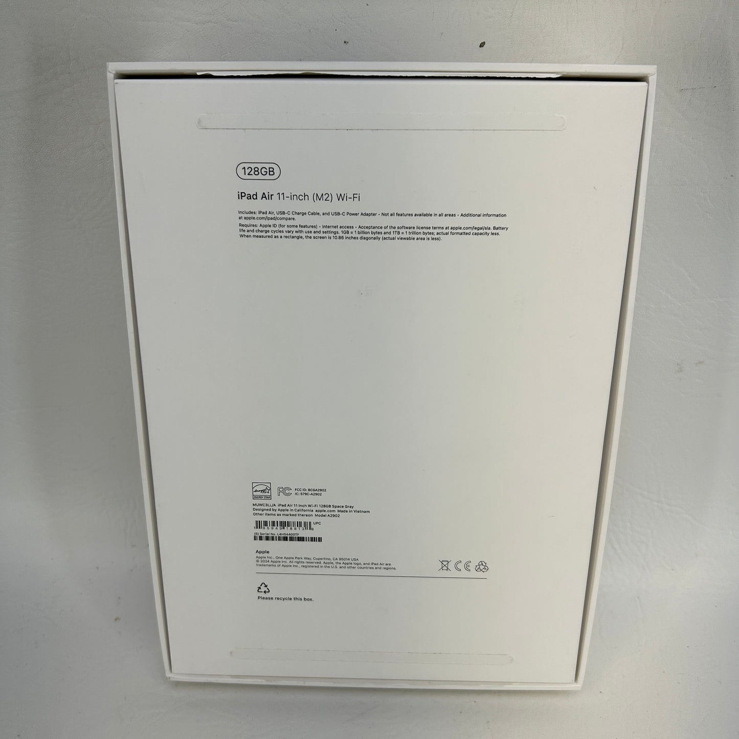 WiFi Only Apple iPad Air 11" M2 128GB Space Gray MUWC3LL/A