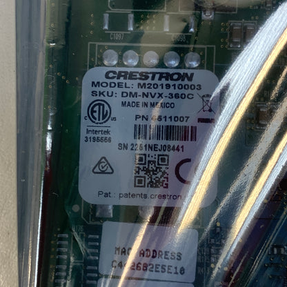 Crestron DM-NVX-360C 4K60 4:4:4 HDR Network AV Encoder/Decoder M201910003