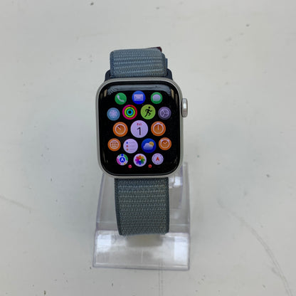 GPS Only Apple Watch SE 2nd Gen 40MM Silver Aluminum Storm Blue Sport Loop 