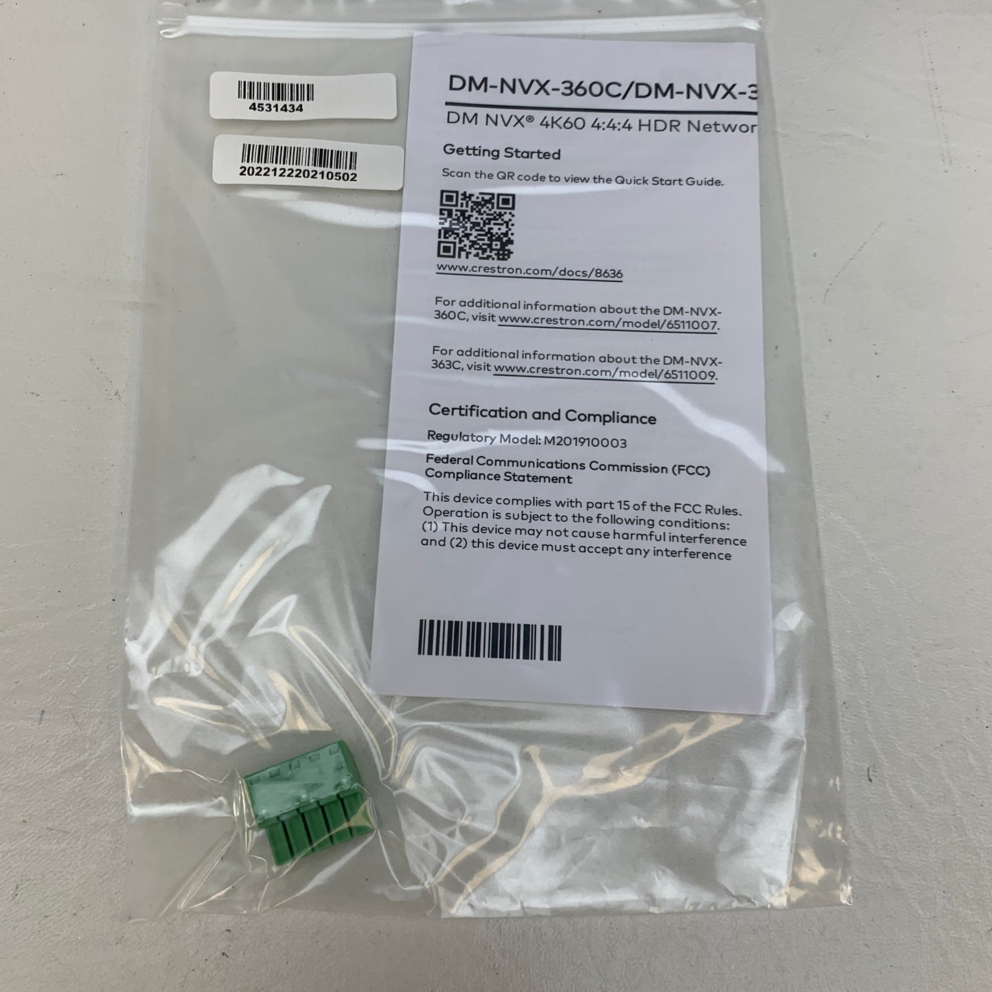 Crestron DM-NVX-360C 4K60 4:4:4 HDR Network AV Encoder/Decoder M201910003