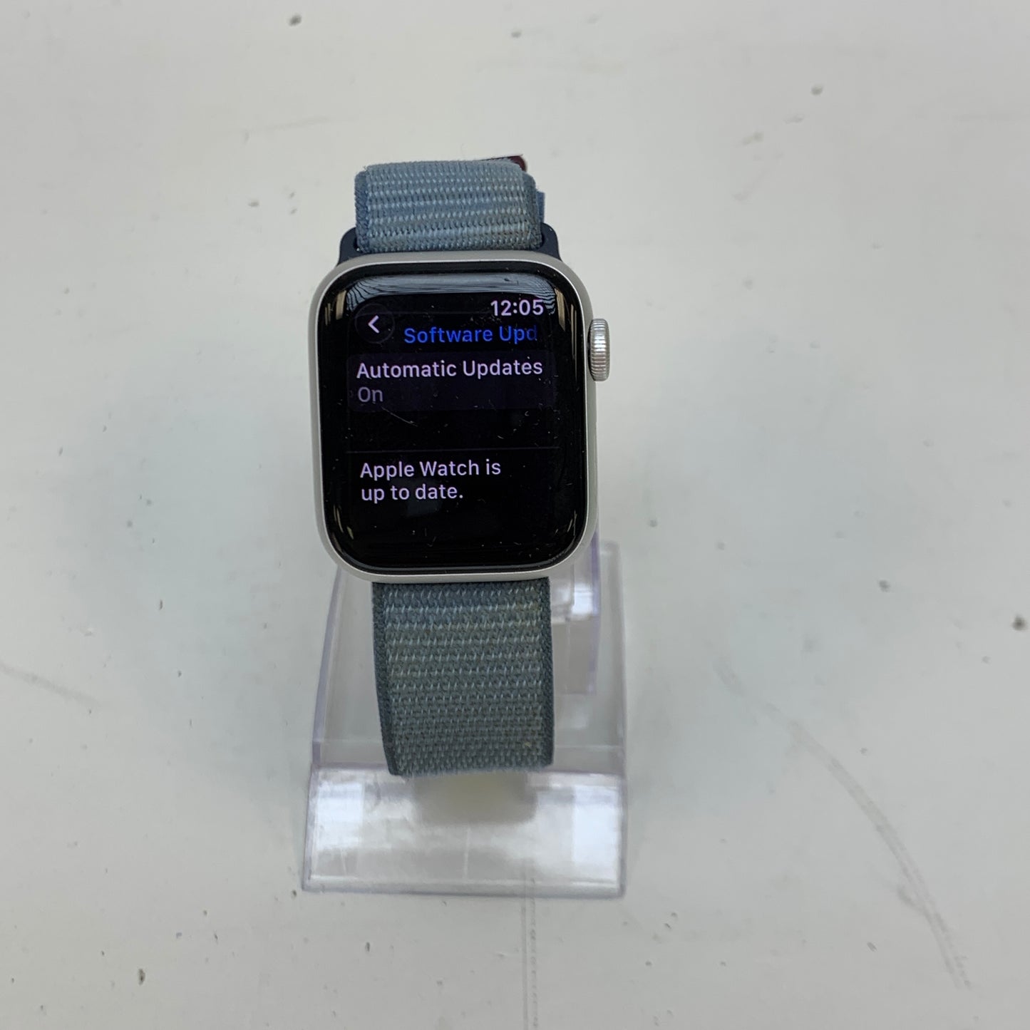 GPS Only Apple Watch SE 2nd Gen 40MM Silver Aluminum Storm Blue Sport Loop 