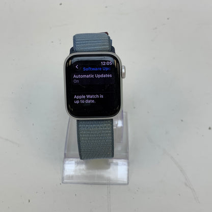 GPS Only Apple Watch SE 2nd Gen 40MM Silver Aluminum Storm Blue Sport Loop 