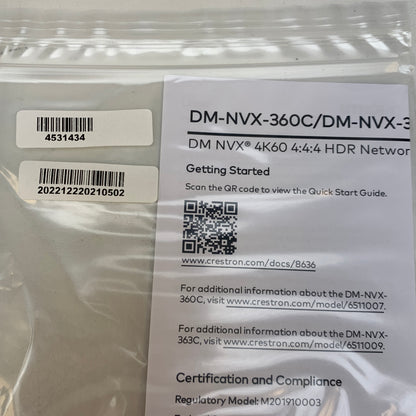 Crestron DM-NVX-360C 4K60 4:4:4 HDR Network AV Encoder/Decoder M201910003