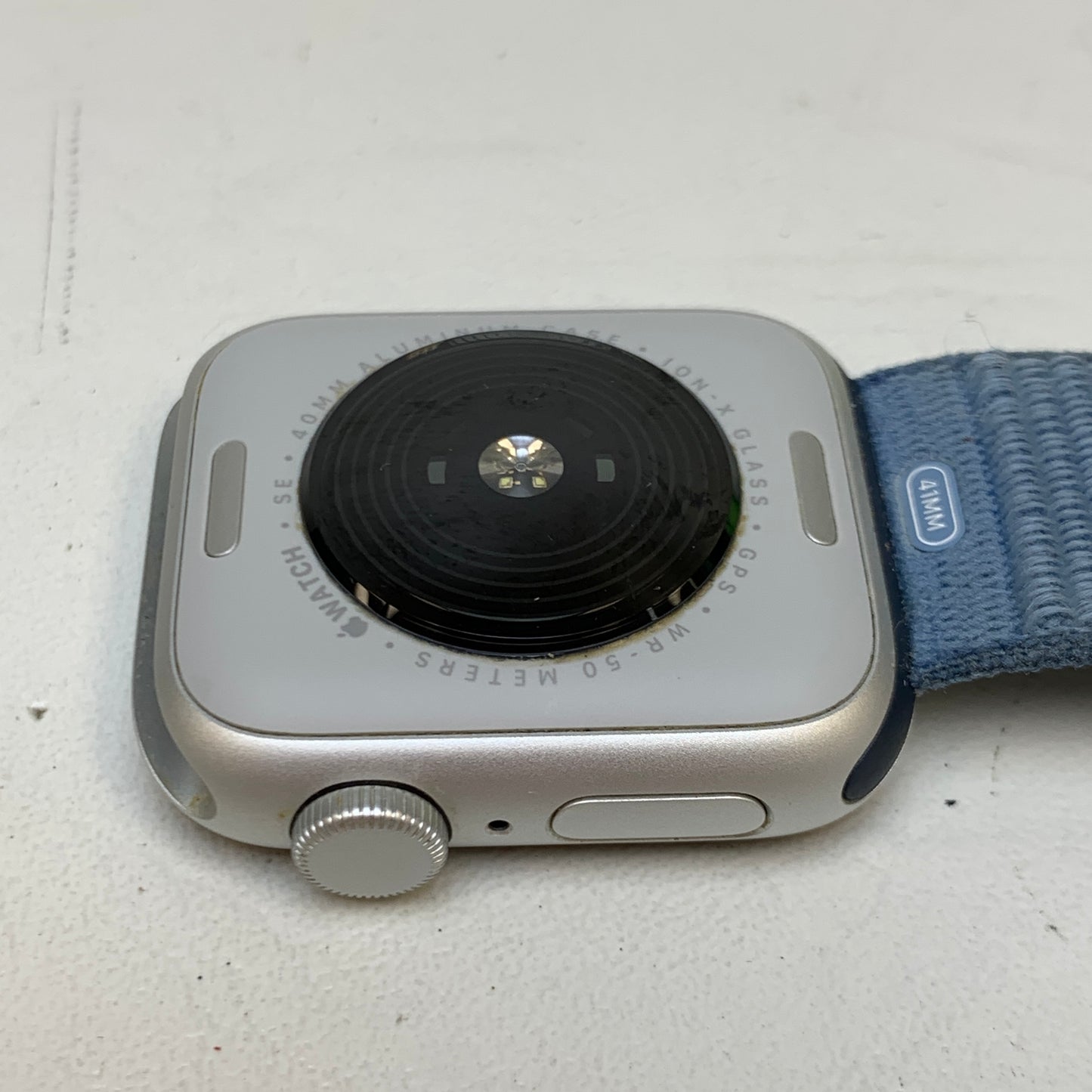 GPS Only Apple Watch SE 2nd Gen 40MM Silver Aluminum Storm Blue Sport Loop 