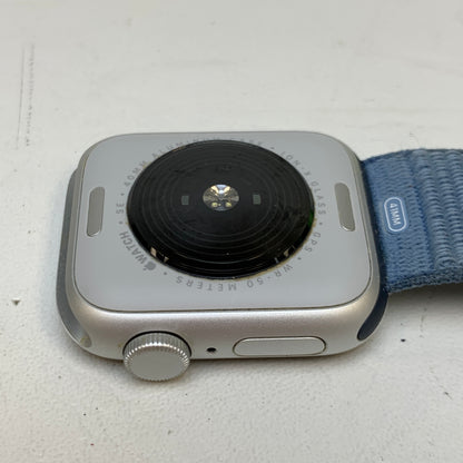 GPS Only Apple Watch SE 2nd Gen 40MM Silver Aluminum Storm Blue Sport Loop 